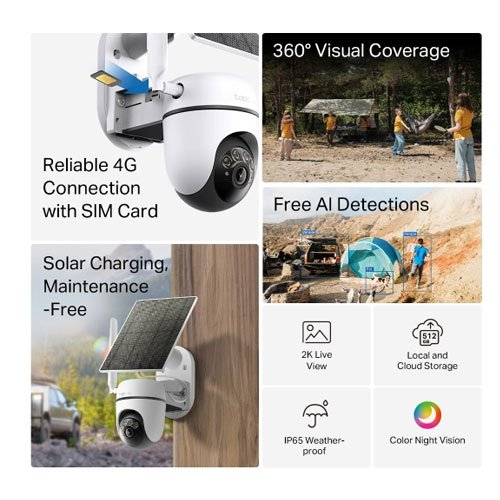 TP-Link Tapo 4G LTE Solar Pan & Tilt Security Camera Kit | TAPOC615GKIT 2
