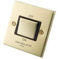 Polished Brass 3 Pole Fan Isolator Switch 6052-011