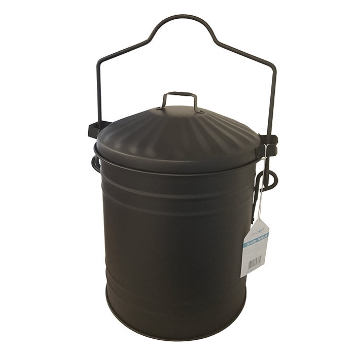 Leecroft Ash Bucket & Lid Black Wilsons Import, distribution and