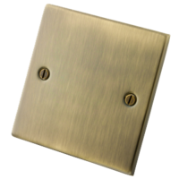 Antique Brass 1 Gang  Blank Plate