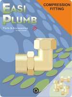 Easi Plumb 1/2" x 3/4" M.I. Brass Compression Elbow
