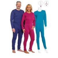 Slim cut unisex body suit with long sleeves and long legs.