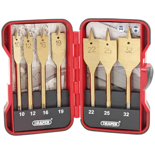 Draper Nitride Coated Flat Wood Bit Set