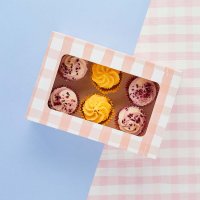 Gingham 6 Piece Cupcake Box