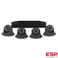 ESP ESPSHDV4KD4G | 4CH HD 4MP Super Dome Camera Kit Grey