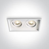 ONE Light White GU10 Twin adjustable Square Downlight | LV1202.0430