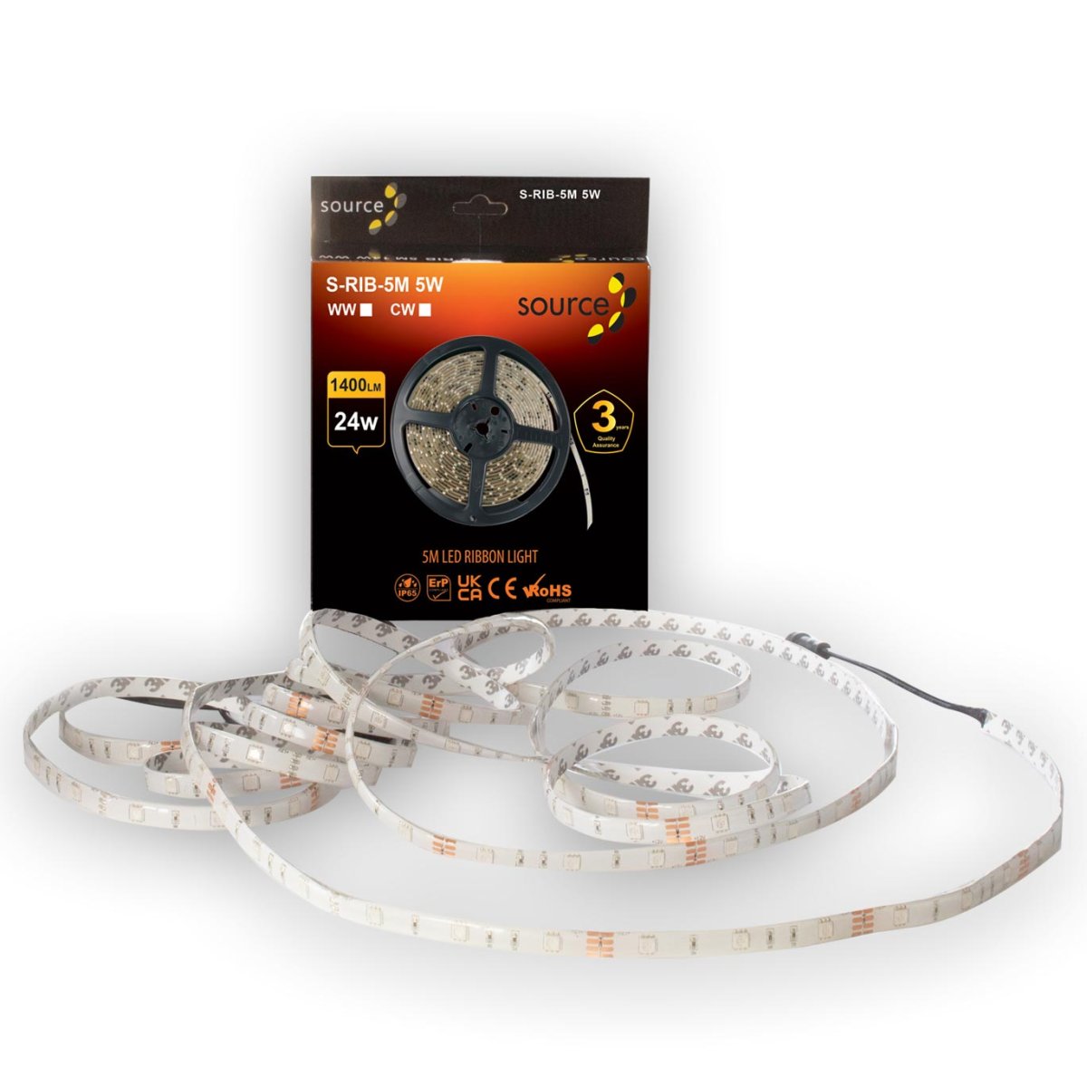 Source 24W 6400K IP65 5Mtr LED Strip Kit