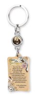 Key Ring/Olive Wood/Medal/Saint Pio   (74677)