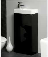 Floor Standing Vanity Unit & Washbasin Black - 40cm