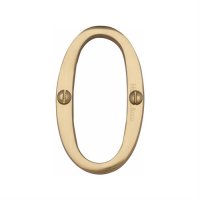 C1560-0-PB - Heritage Brass Numeral 0 Face Fix 76mm (3") Polished Brass Finish