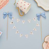Bow 'Happy Birthday' Bunting Cake Topper