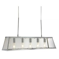 Voyager 5Lt Bar Pendant - Chrome Metal & Glass