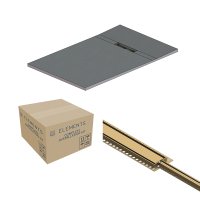 Abacus Elements Linear Uno Tray Kit 1200 x 1200 x 30mm End Drain Brushed Brass