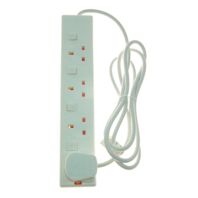 Powermaster 4 Gang 2M 13 Amp Individually Switched Extension Lead