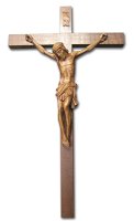 Wood Crucifix 24 1/2 inch/Resin Corpus   (1098)