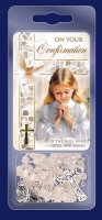 Confirmation Rosary/Prayer Card - Crystal   (F6054/CRY)