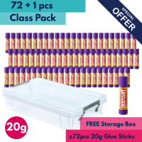 Glue Stick 20g (Purple - Dries Clear) Class Pack w/ Storage Box 