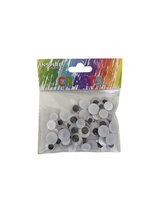 Wiggly Eyes - Black & White 10,12,15mm (60)