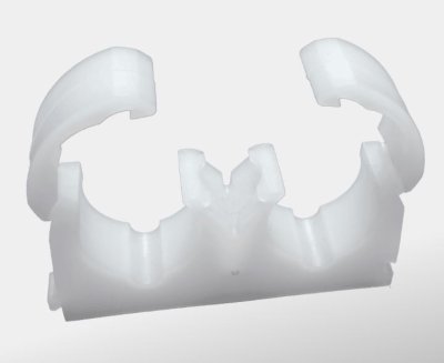 Double Clip Link Pipe Clip 10mm White P617