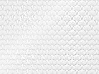 50CM X 100M VICTORIA SILVER SHELLS ON WHITE