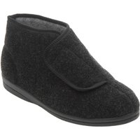 A side view of the Cosyfeet Robert Charcoal men's Boot Slipper