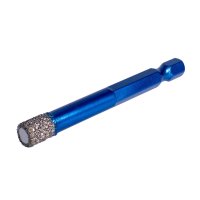 Vacuum Brazed Diamond Tile Drill Bit 8mm - Wax Filled (Hex Fit) XCEL Grade A10VBDB8