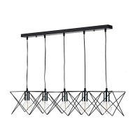 MIDI 5LT BAR PENDANT BLACK AND POLISHED CHROME