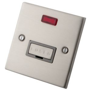 Stainless Steel 13A Unswitched Spur Neon 6033-041 - Grey Insert