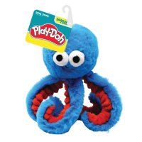 Hasbro Dog Toys Play-Doh Squeak and Crinkle Small Octopus 6.5in Blue/Red 1x2
