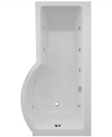 P SHAPE 1700X850MM RH SINGLE ENDED 8 JET WHIRLPOOL BATH & PANEL