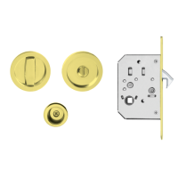 EPD 78, Pocket Door Set Zirconium, Mortice Lock With Strike Plate, Esc. With Turn And Release, Spindle 8X8mm, Finger Sleeve Set