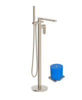 URBAN FLOORSTANDING BATH SHOWER MIXER BRUSHED NICKEL