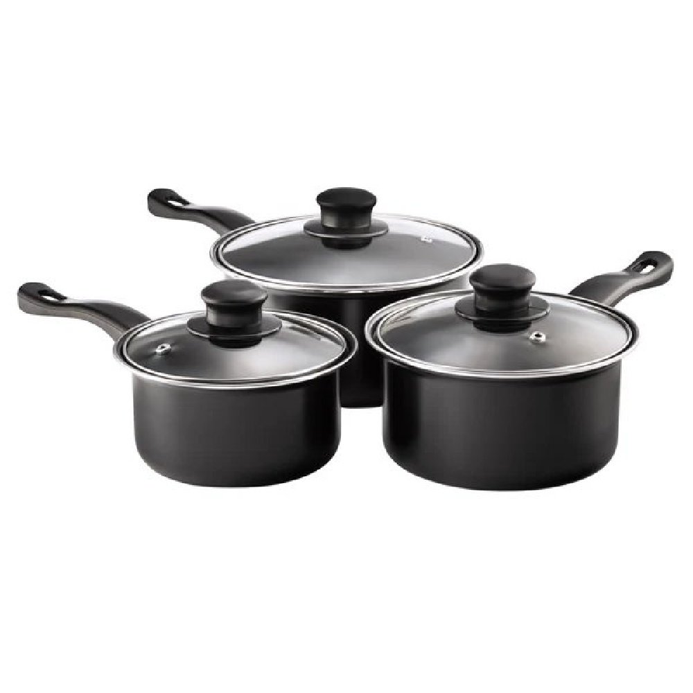 First Choice 3pc Non-Stick Value Sauce Pan Set