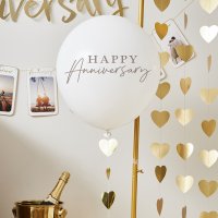 Happy Anniversary 18" Latex Balloon & Trailing Heart Tail
