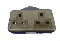 2 Gang 13 Amp Rubber Socket Block - Black