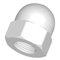DIN 1587 Dome Nut M6 X 1.0mm Nylon 6.6 Natural