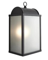 Charlotte E27 Box Frame Lantern with Frosted Glass Black