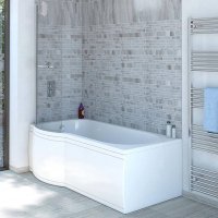 Tucker French Victoria 1500 x 850mm P-Shaped Shower Bath (Left Handed Bath) with Front Panel and Screen