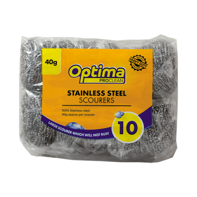 STAINLESS STEEL SCOURERS 10PK