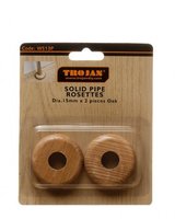 Trojan Solid Oak Radiator Pipe Covers Rosettes Pack of 2