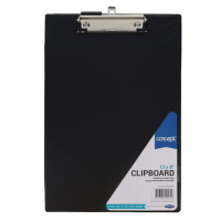 Concept 13"X8" Pvc Clipboard Black Non Foldover, 12/Pack