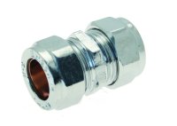 15mm Compression Straight Coupling Chrome 321015