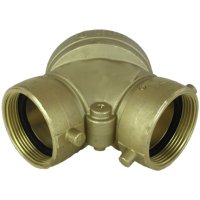 Single Clapper 2-1/2" x 2-1/2" x 4" Siamese Valve, NST, Back Outlet