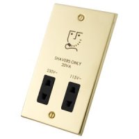 Polished Brass 2 Gang Shaver Socket 6052-110