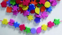 Foam Lacing Plant Shape Beads (72)