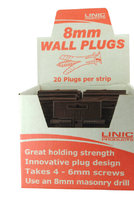 BOX/50 CLIPS X 20 8MM HD WALLPLUGS