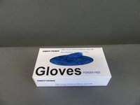 Gloves vinyl large powdered blue
