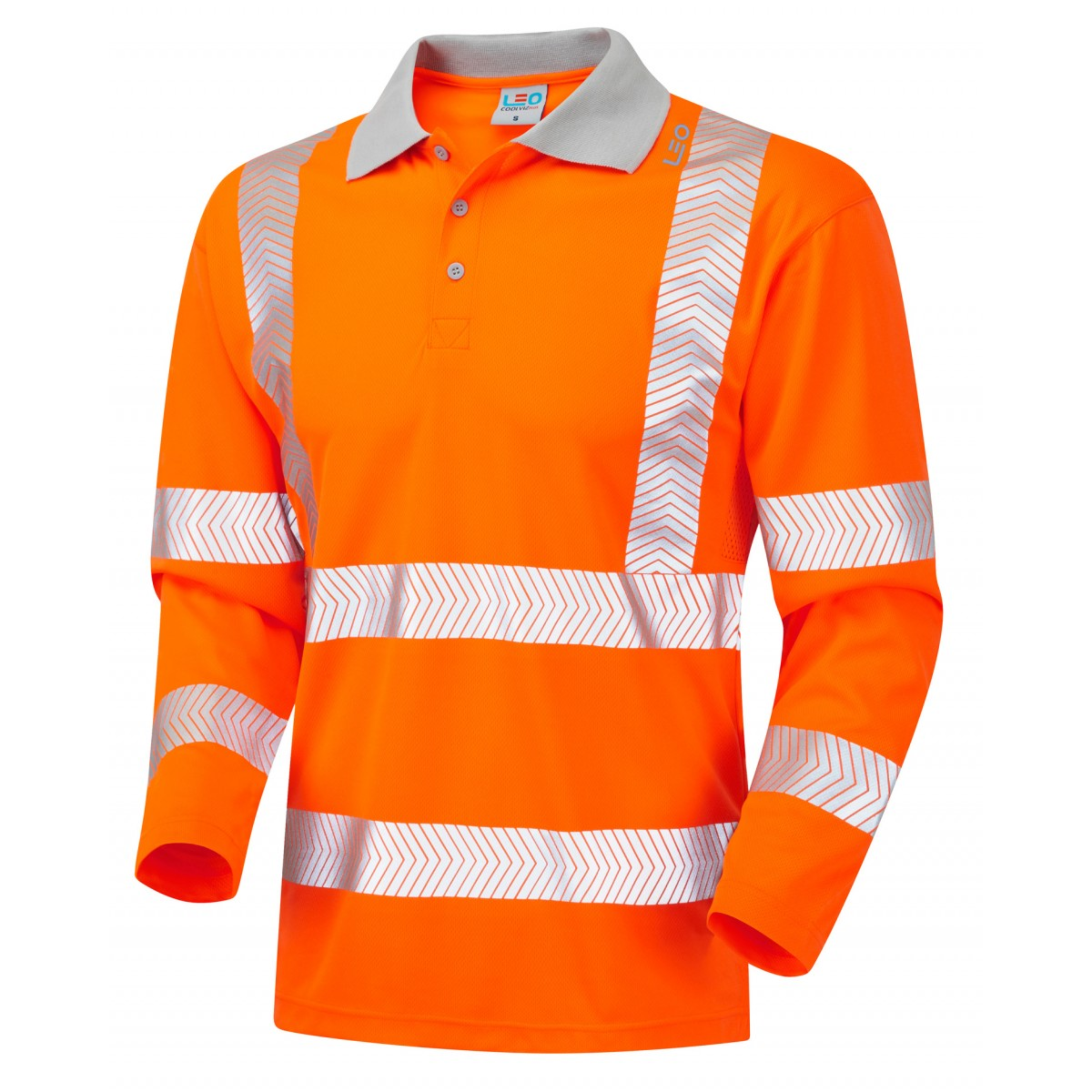Hi Vis Barricane Coolviz Plus Polo Longsleeve, Orange