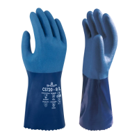 Globus Showa Nitrile Chemical Resistant Glove, Extended Cuff, Blue