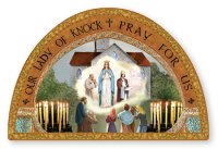 Wood Plaque/Icon/Gold Foil/Knock   (33983)